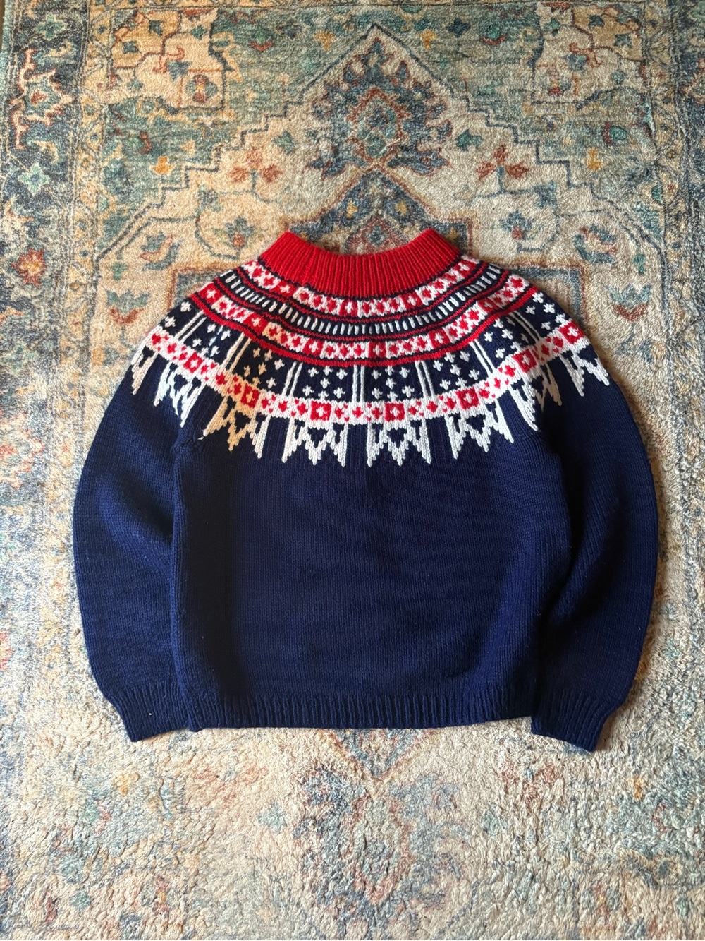 Vintage Norwegian Knit Pullover Sweater Large - Picture 1 of 2